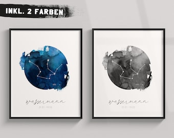 Zodiac sign Aquarius poster / Zodiac sign Aquarius February poster download