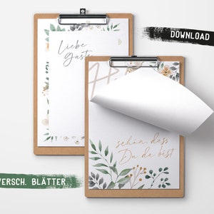 Guest Poster / Guest Cards / Guest Book Baptism Baby Shower / Extraordinary Guest Book Alternative / Friends Book / Guest Sheets