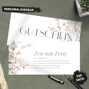 Individuele voucher sjabloon / printtijd voucher / individuele voucherkaart / cadeaubon tijd in plaats van spullen