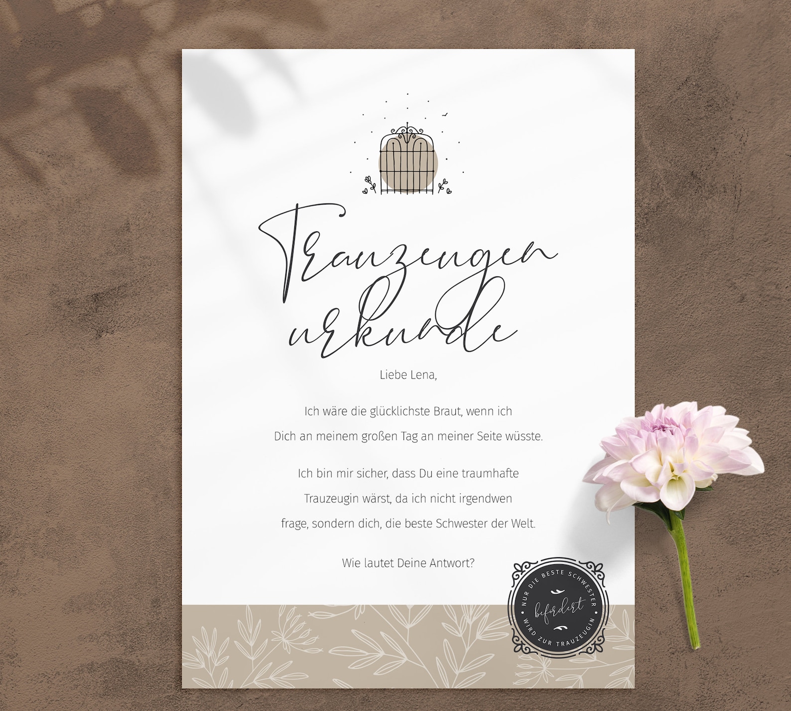 Trauzeuge Urkunde / Trauzeugin fragen / Trauzeugen fragen / | Etsy