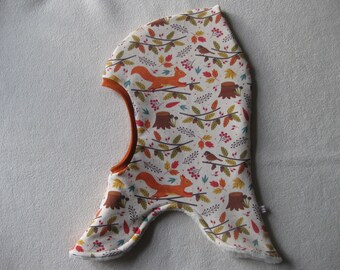 Organic squirrel balaclava, autumn & winter, lining options, children, baby, desired size