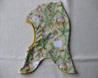 Organic hazel dormouse balaclava, autumn & winter, lining options, children, baby, desired size