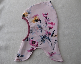 Organic Hibiscus Balaclava, Autumn & Winter, Choice of Lining, Children's, Baby's, Custom Size
