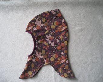 Organic balaclava with leaves, autumn & winter, lining options, children, baby, desired size