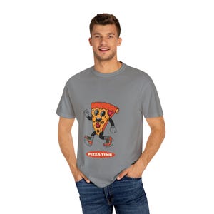 Pizza Time T-Shirt | Funny Cartoon Pizza Slice Tee | Retro Food Lover Graphic Shirt | Unisex Pizzeria Gift | Fast Food Humor Top