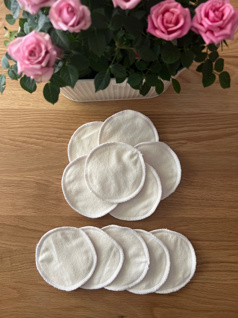10 or 20 Reusable Make Up Wipes Make Up Remover Pads Washable Facial Rounds Pads Eco pads Eco wipes Zero waste pads Baby wipes image 6