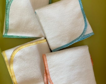 Reusable Cotton Handkerchiefs Set: White Fabric Tissues, Eco-Friendly Hankies
