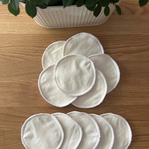 10 or 20 Reusable Make Up Wipes Make Up Remover Pads Washable Facial Rounds Pads Eco pads Eco wipes Zero waste pads Baby wipes image 5