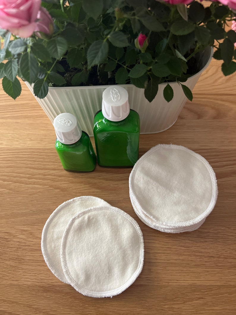 10 or 20 Reusable Make Up Wipes Make Up Remover Pads Washable Facial Rounds Pads Eco pads Eco wipes Zero waste pads Baby wipes image 9