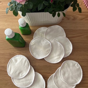 10 or 20 Reusable Make Up Wipes Make Up Remover Pads Washable Facial Rounds Pads Eco pads Eco wipes Zero waste pads Baby wipes image 8