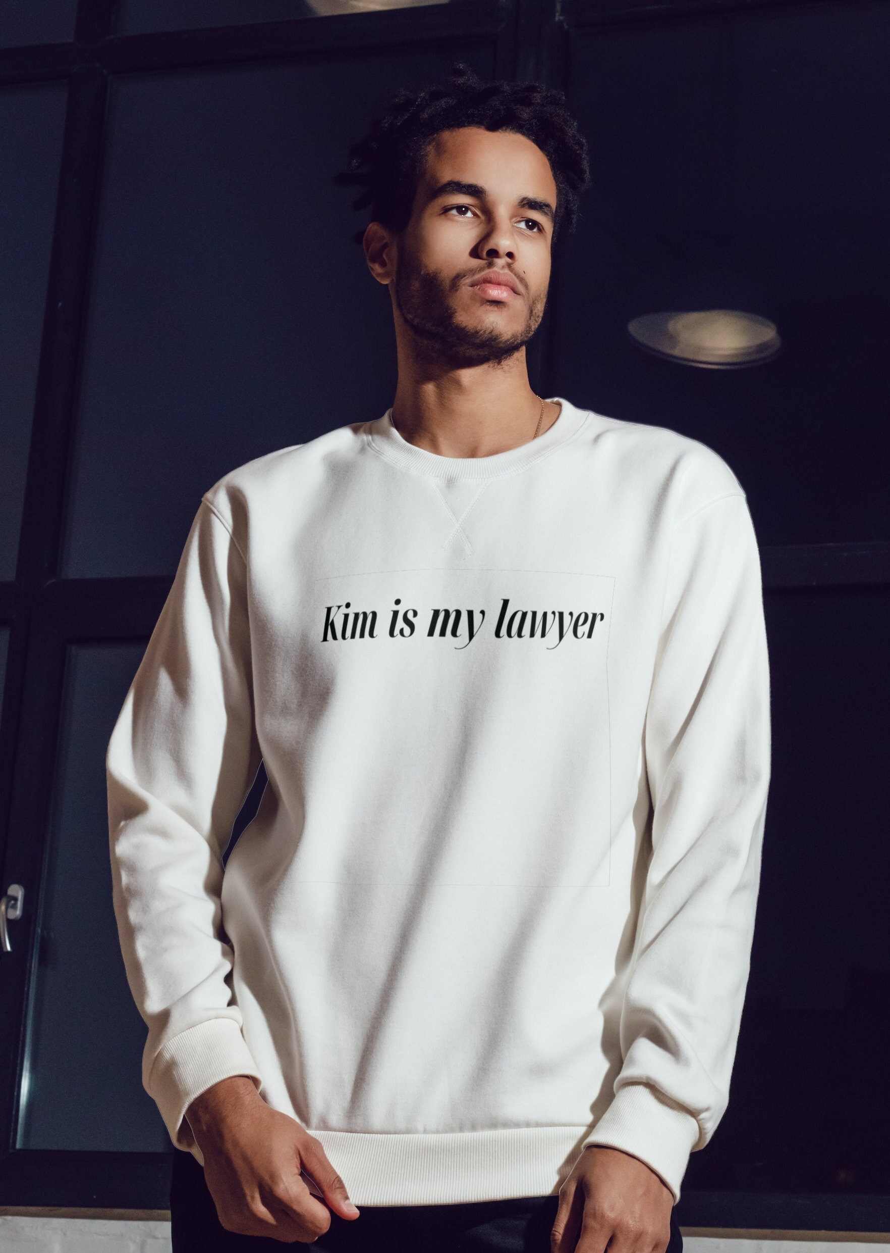 Kim is my lawyer crewneck hotsell