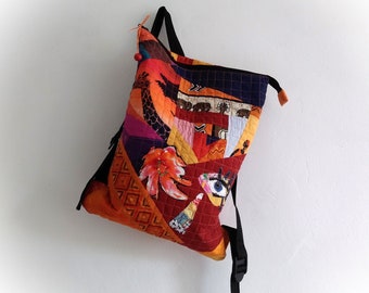 Patchwork Backpack: Pop Art Quilted Rucksack