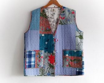 ヴィンテージ ハンドメイド オープンフロント キルティング パッチ