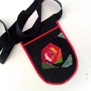 Bolso acolchoado com cordão, bolso de pachwork, bolso na cintura, pochete