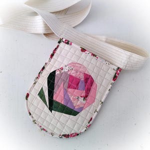 Bolso acolchoado com cordão, bolso de pachwork, bolso na cintura, pochete