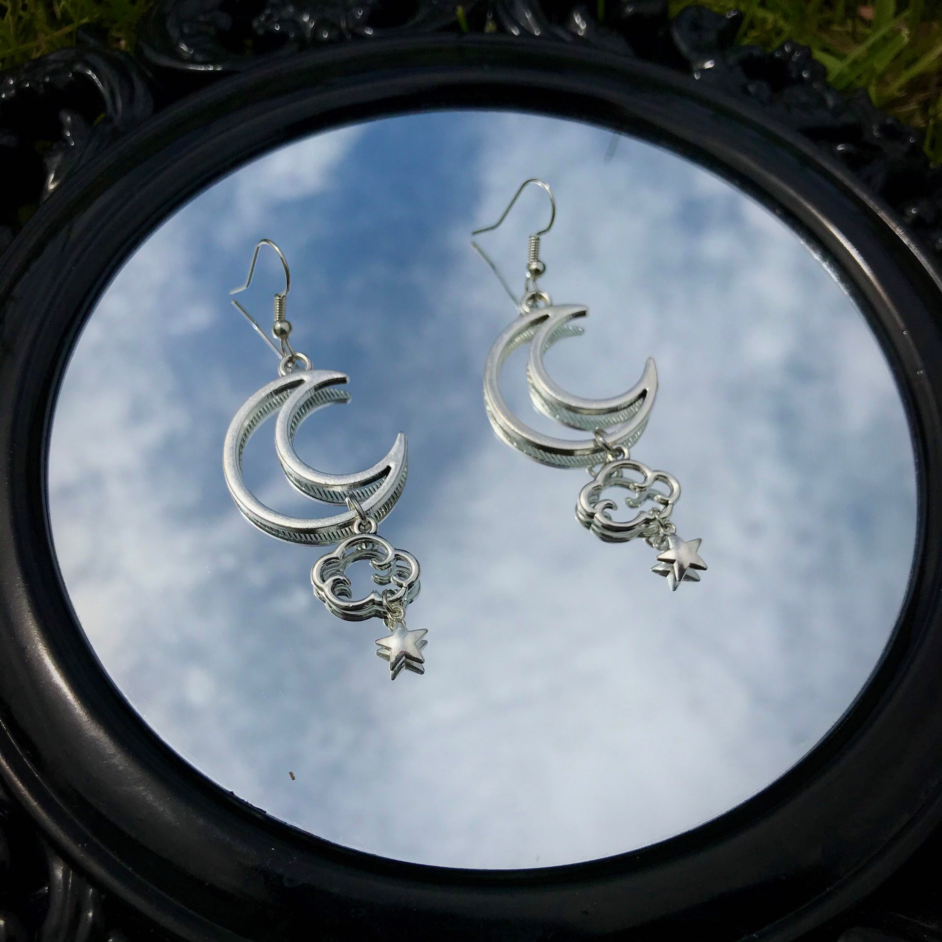 Ophelia by Pierre Black Glass Cabochon Necklace chain Pendant Wholesale