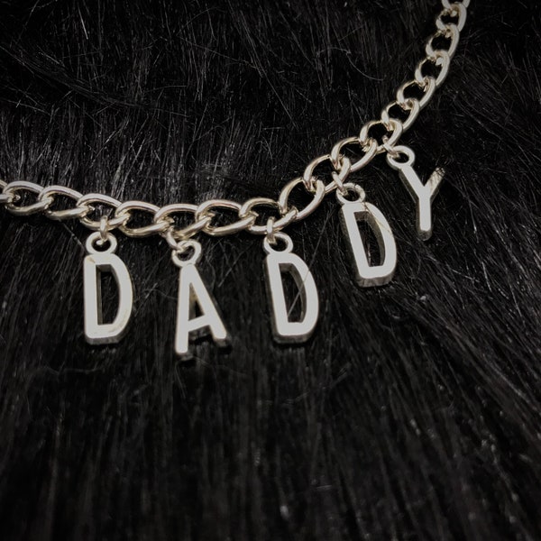 Call Me Daddy Chain | Aesthetic Grunge Unisex Streetwear Word Necklace Jewelry | Layering Stacking Multipurpose