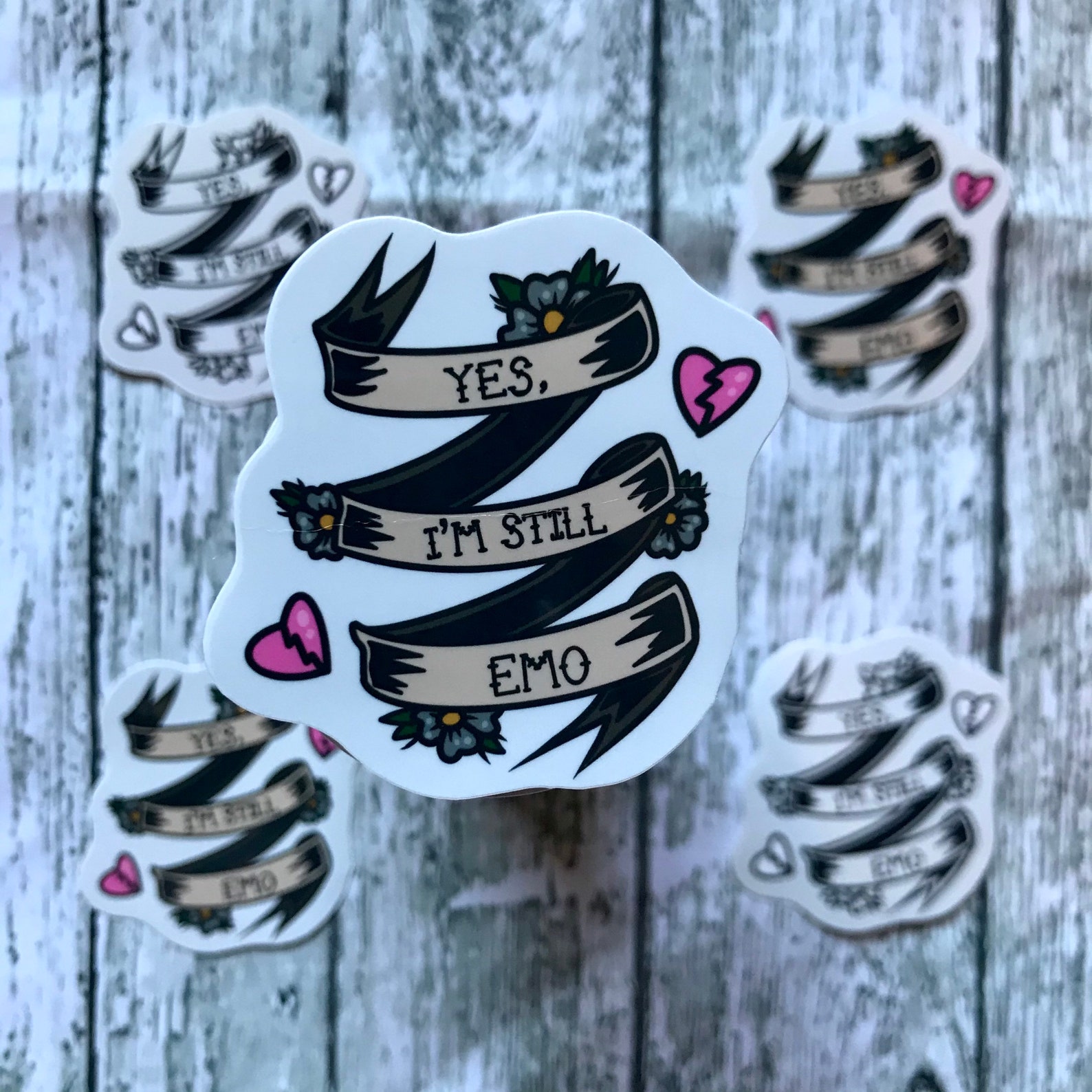 Yes Im Still Emo Vinyl Sticker Elder Emo Traditional Etsy