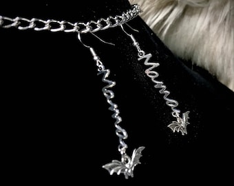 Creepy Mama bat earrings | Goth Punk Alternative Style Motherhood Jewelry