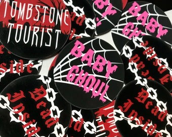 Miscellaneous Horror themed vinyl stickers | Baby Ghoul, Tombstone Tourist and Dead Inside accessories waterproof decals