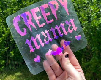 Creepy Mama Bat Suncatcher Window Cling |  Rainbow Window Sticker | Gift For Mom | Alternative Emo Gothic Home Room Decor | Prism Film