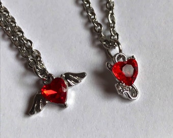 Sweet Temptation rhinestone Devil or Angel stainless steel chain | Beautiful Simple Elegant Angelic Statement Jewelry Layering Stacking