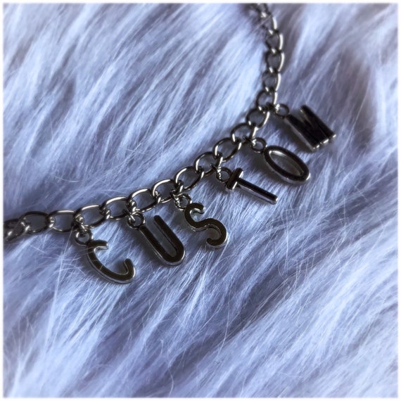 Custom Text Chain Necklace Customizable 