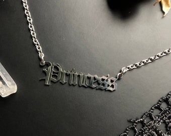 M’Fn Princess stainless steel Olde English layering chain | minimalist fashion statement long wear heavy duty elegant necklace
