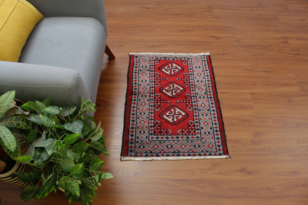 Small Rug Persian Small Kitchen Rug 1x3 Handmade Wool Rug Etsy