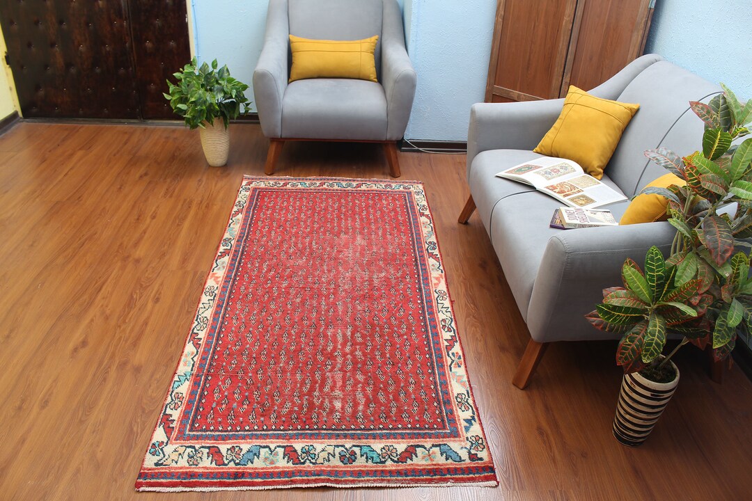 Persian Vintage Runner Rug 3x7 Oriental Kitchen Runner Rug 3.2'x6.6