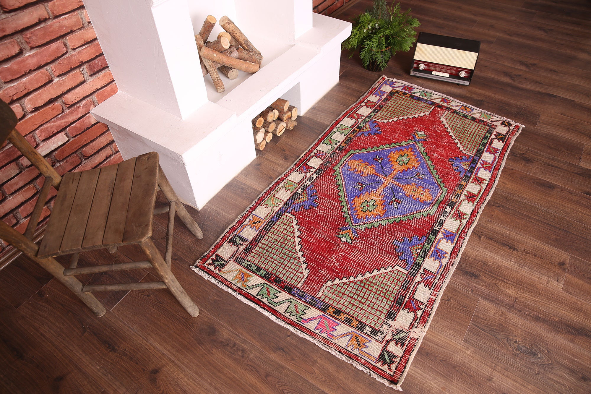 Persian Red and Blue Rug 3x5 Door Mat Rug Kitchen Rug Etsy