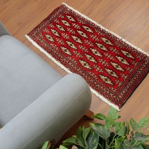 small Rug Turkish Red Small rug Kitchen Rug Door Mate 1&#39;4&quot;x2&#39;11&quot; SKU: 3090/107