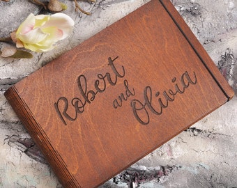 rustic wedding guest book, wooden guestbook, livre de mariage