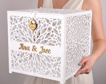 Hochzeitskarten-Box mit Schloss. Hochzeitskartenhalter. Hochzeits-Briefkasten