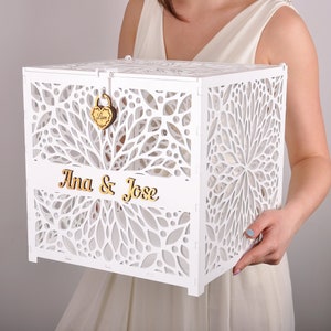 wedding card box with lock. wedding card holder. wedding post box