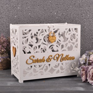 Hochzeitskartenbox mit Schlitz und Schloss