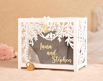 wedding card box with lock. wedding card holder. wedding post box