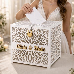 wedding card box with lock. wedding card holder. wedding post box
