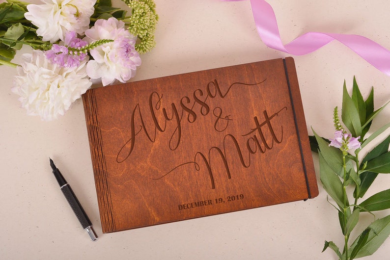 Wooden Wedding Guest Book. Blank Guest Book. Photo Guest Book. Etsy