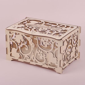 Wedding Card Box Rustic Wooden Money Box Wedding Card Box with Slot Box Wedding Card Holder Card Box Personalized Card Box Wedding