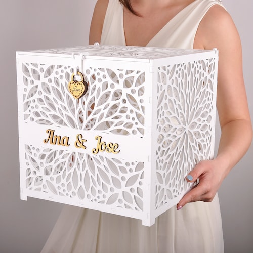 Large Wedding Card Box With Lock Wedding Keepsake Box Etsy Canada