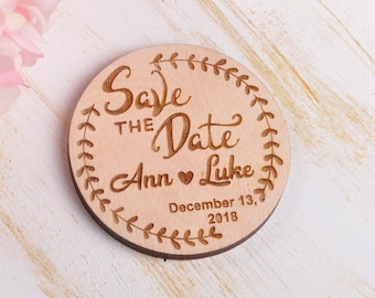 Custom Wooden Save The Date Magnets