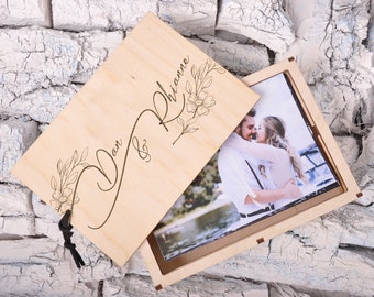 Photo box 4 x 6. wood photo box. wedding photo box. wooden photo box