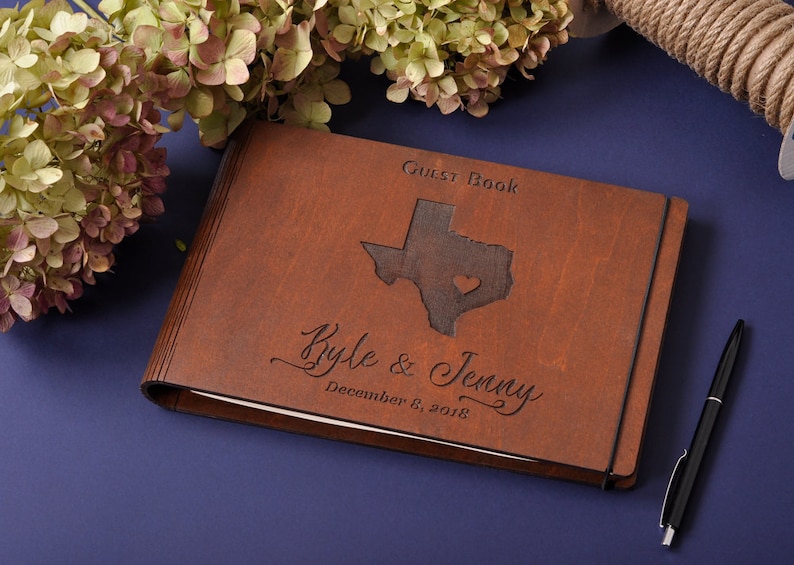 texas map wedding guest book wedding photo guest book