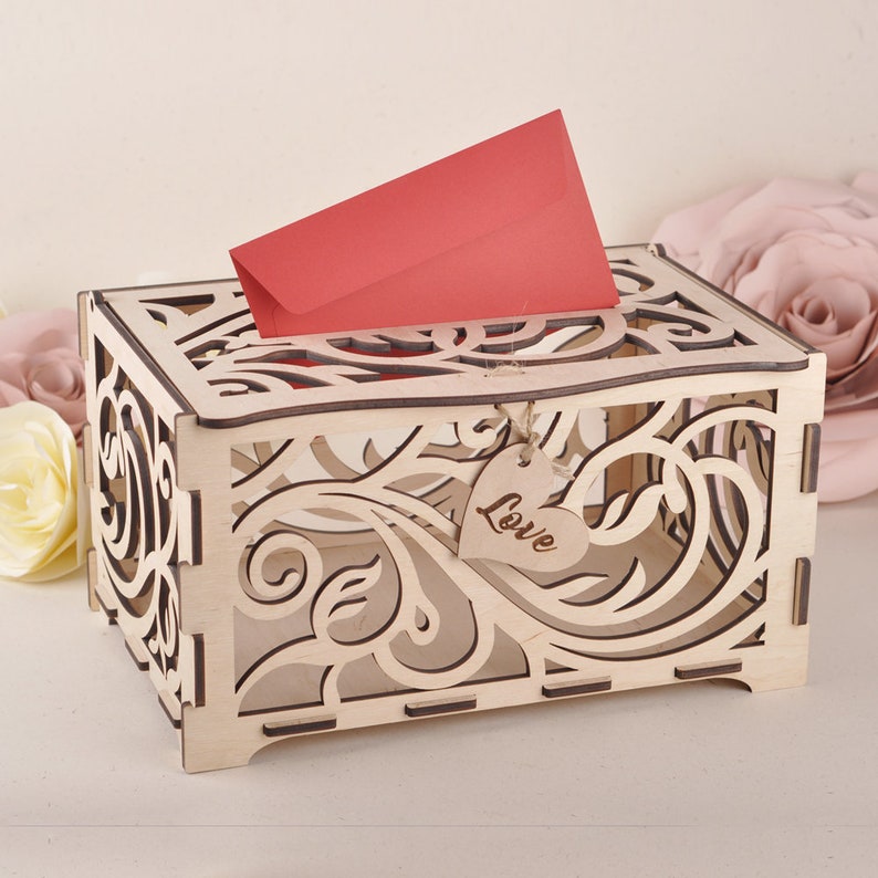 Wedding Money Box Rustic Wooden Money Box Etsy
