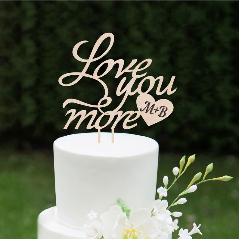 Rustic Wedding Cake Topper Unique Wedding Cake Topper Love You Etsy