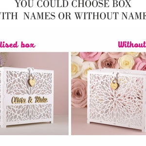 Hochzeitskarten-Box mit Schloss. Hochzeitskartenhalter. Hochzeits-Briefkasten Bild 4