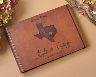 texas map wedding guest book. wedding photo guest book