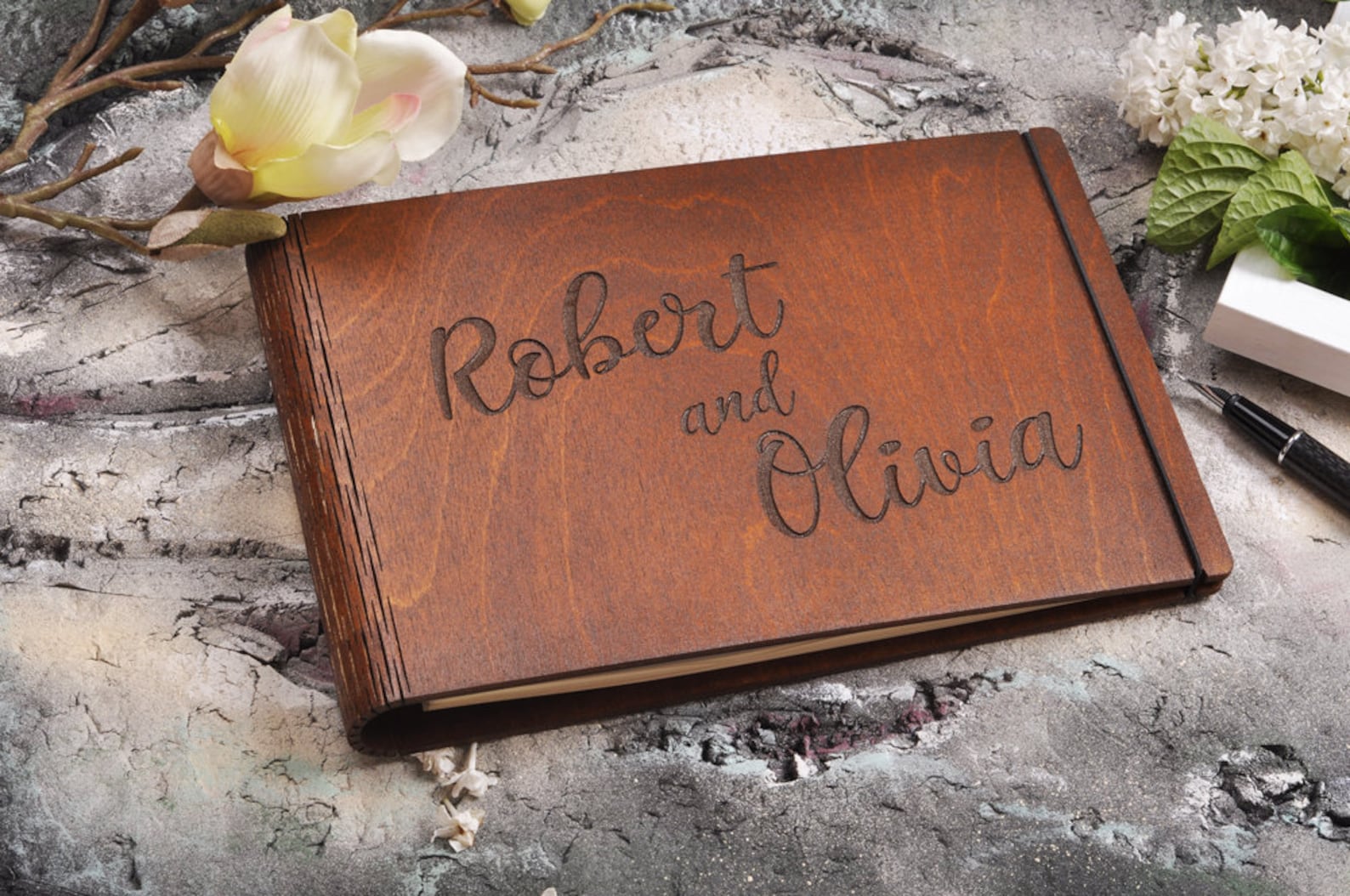 Rustic Wedding Guest Book, Wooden Guestbook, Livre De Mariage - Etsy