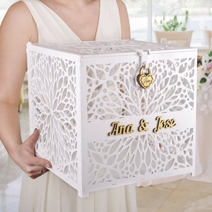 wedding card box with lock. wedding card holder. wedding post box